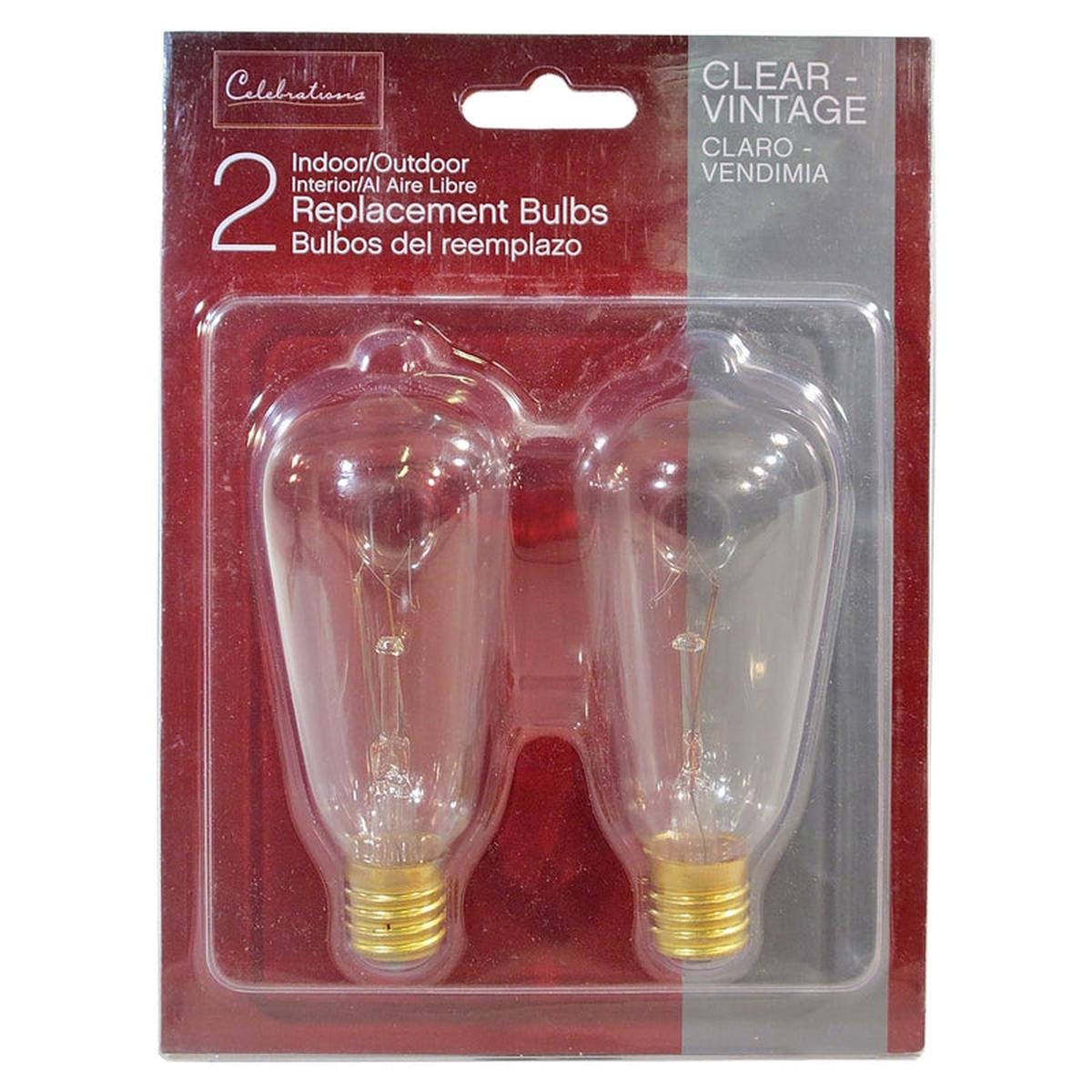 Celebrations Incandescent C9 Clear/Warm White 2 ct Replacement Christmas Light Bulbs