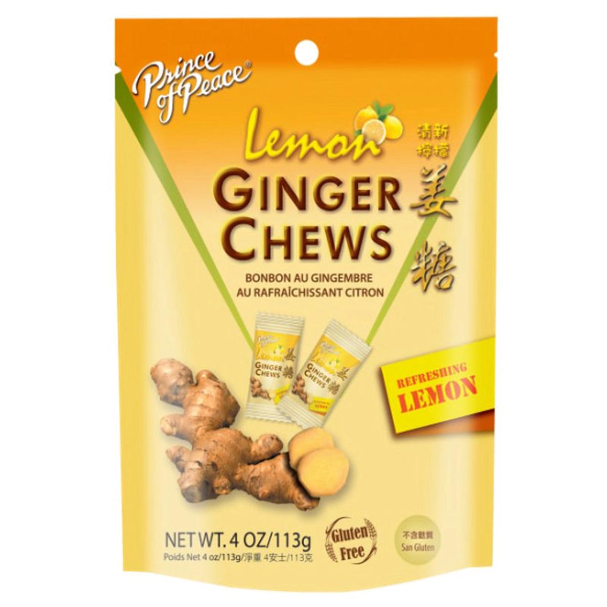 Prince of Peace Ginger/Lemon Chewy Candy 4 oz, Pack of 12