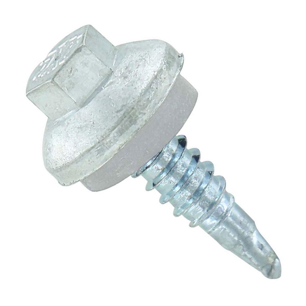 ST Fastening 1/4" x 7/8" Self-Drilling ZXL Steelbinder Metal Roofing Stitch Screw, Cupped Washer Head - Light Gray | Qty. 2,000 (Carton)