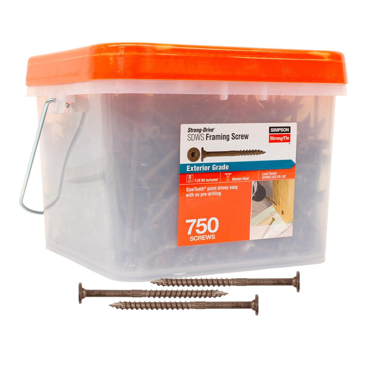 0.160" x 3-1/2" Strong-Tie SDWS16312Q Framing Screw, Quik Guard Coating, Pkg 750