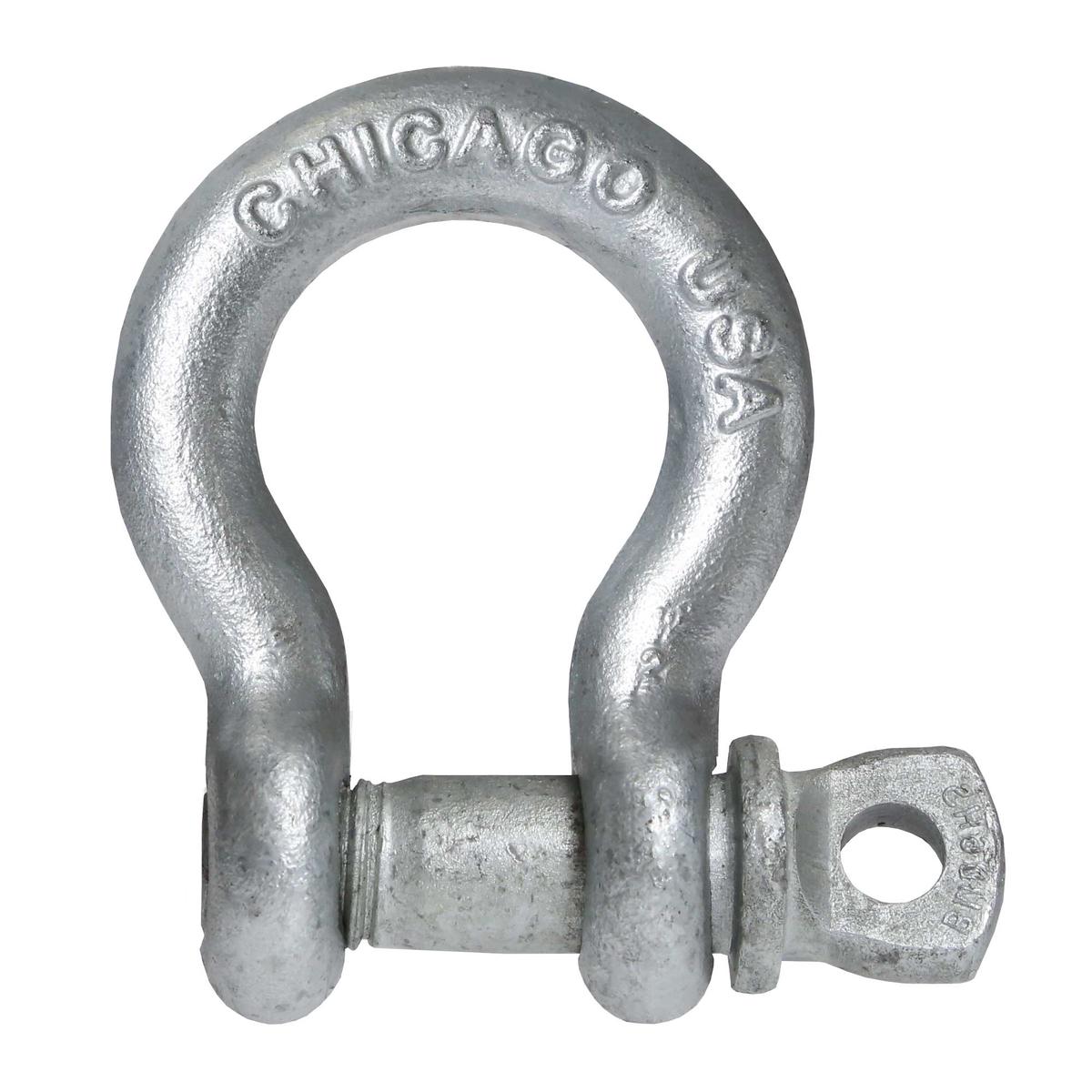 Screw Pin Anchor Shackle - Chicago Hardware - 1-1/4" Galvanized Steel - 12 Ton