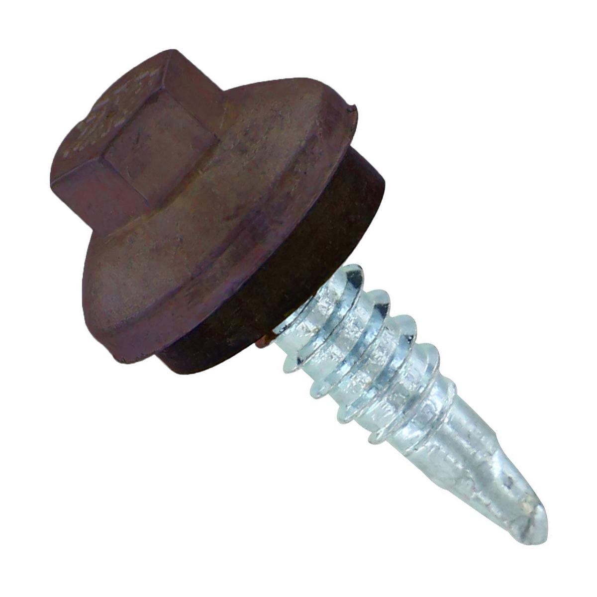 ST Fastening 1/4" x 7/8" Self-Drilling ZXL Steelbinder Metal Roofing Stitch Screw, Cupped Washer Head - Koko Brown | Qty. 96,000 (Pallet)