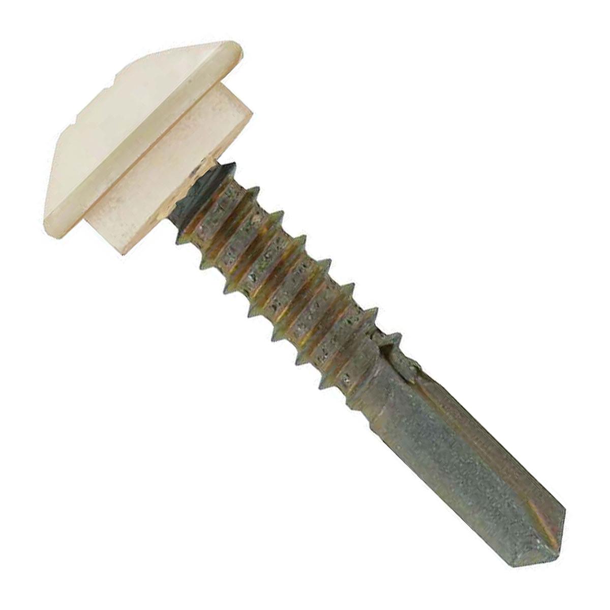 ST Fastening #12 x 1-1/4" Self-Drilling Eclipse Steelbinder Metal Roofing Screw, Hex-Washer Head - Light Stone | Qty. 120,000 (Pallet)
