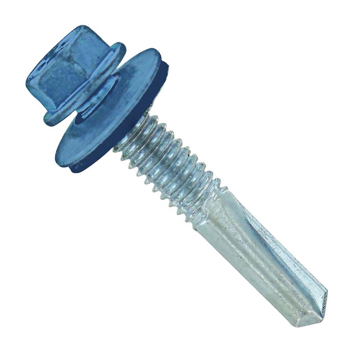 ST Fastening #12 x 1-1/4" Self-Drilling HG Steelbinder Metal Roofing Screw, Hex-Washer Head - Hawaiian Blue | Qty. 2,000 (Carton)