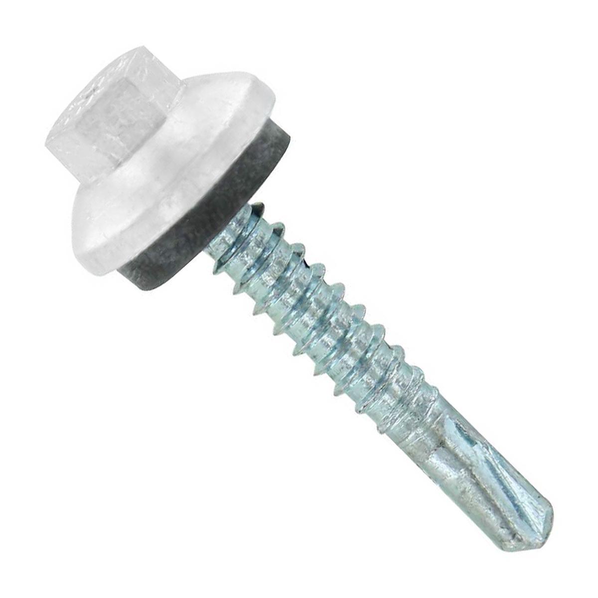 ST Fastening #12 x 1-1/4" Self-Drilling ZXL Steelbinder Metal Roofing Screw, Hex-Washer Head - Alamo White | Qty. 2,000 (Carton)