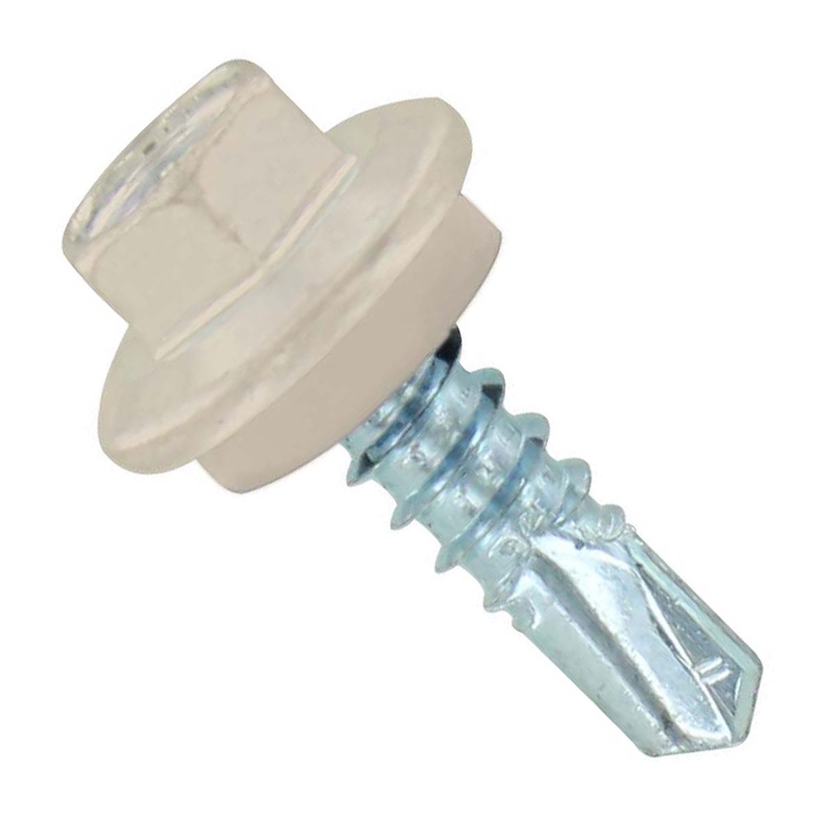 ST Fastening #12 X 3/4" Self-Drilling Maxx Steelbinder Metal Roofing Screw, Hex-Washer Head - Light Stone, Qty. 250