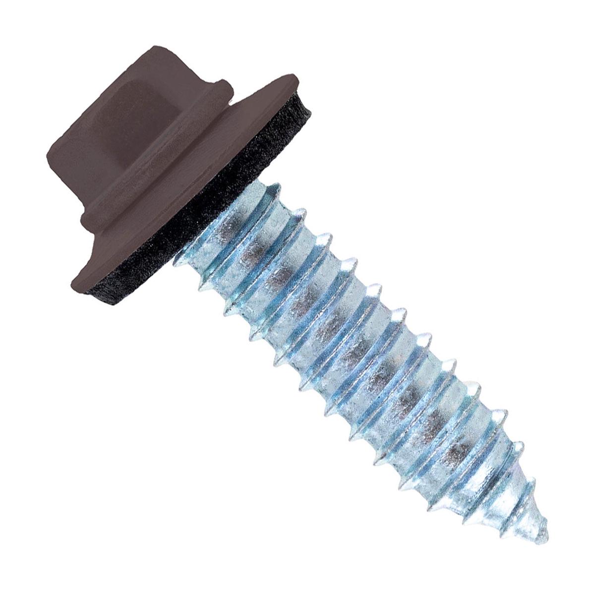 ST Fastening #17 x 1" Tapping Steelbinder Metal Roofing Screw, Hex-Washer Head - Brown | Qty. 120,000 (Pallet)