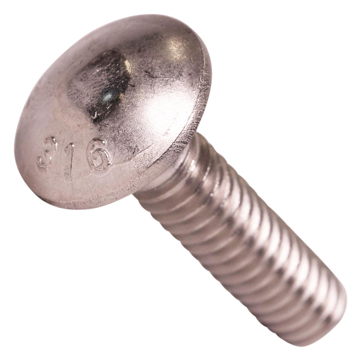 Conquest 1/4" x 1" Carriage Bolt - 316 Stainless Steel