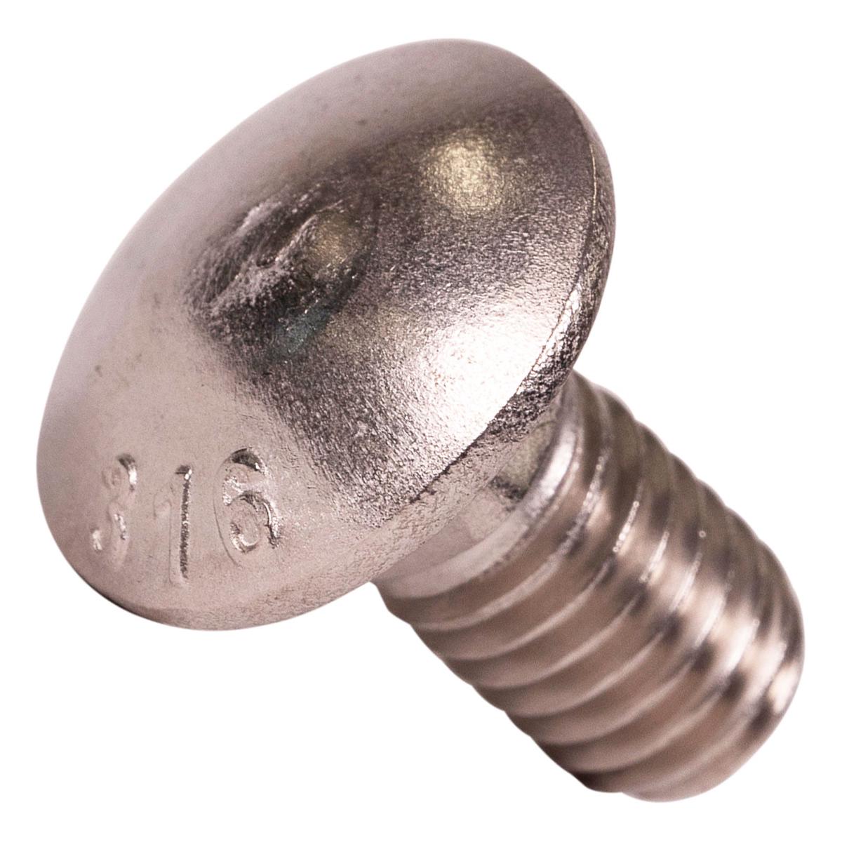 Conquest 3/8" x 3/4" Carriage Bolt - 316 Stainless Steel | Qty. 500 (Carton)