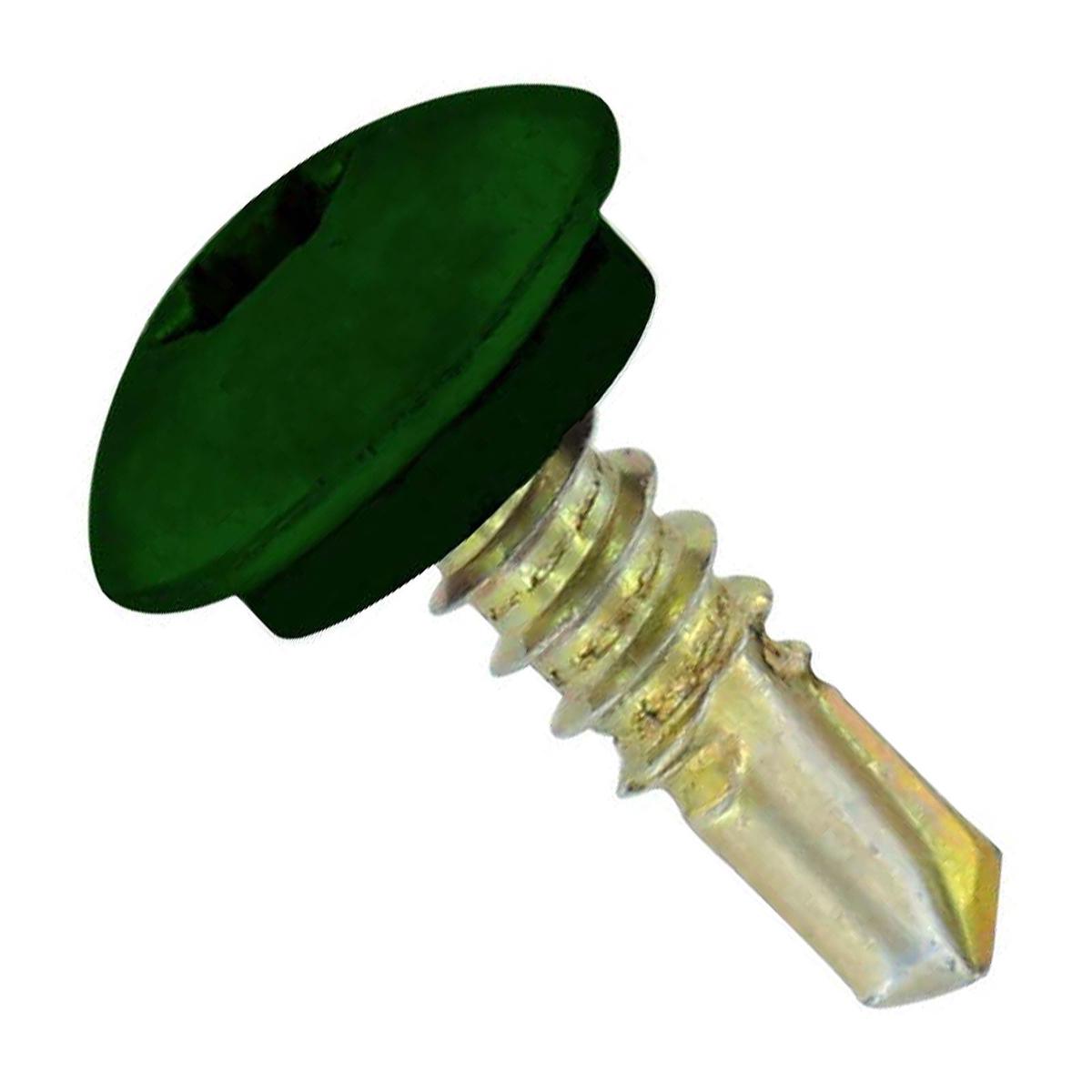 ST Fastening 1/4" x 7/8" Self-Drilling Eclipse Steelbinder Metal Roofing Stitch Screw, Truss Head - Forest Green | Qty. 2,500 (Carton)