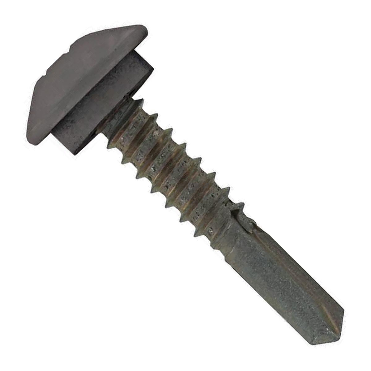 ST Fastening #12-14 x 1-1/4" Eclipse Steelbinder Self-Drilling Metal Roofing Screw - Charcoal Gray, Pkg 250