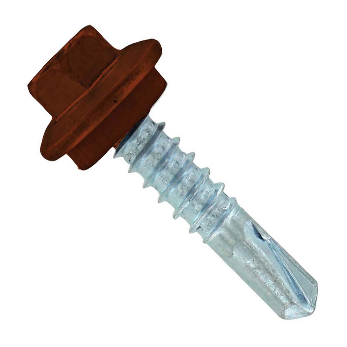 ST Fastening #12 X 1" Self-Drilling Maxx Steelbinder Metal Roofing Screw - Brown | Qty. 2,500 (Carton)