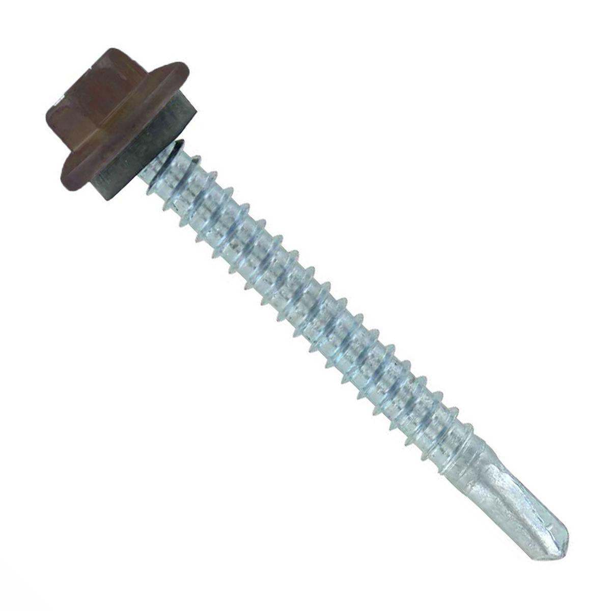 ST Fastening #12 x 2" Self-Drilling Maxx Steelbinder Metal Roofing Screw - Koko Brown | Qty. 1,500 (Carton)