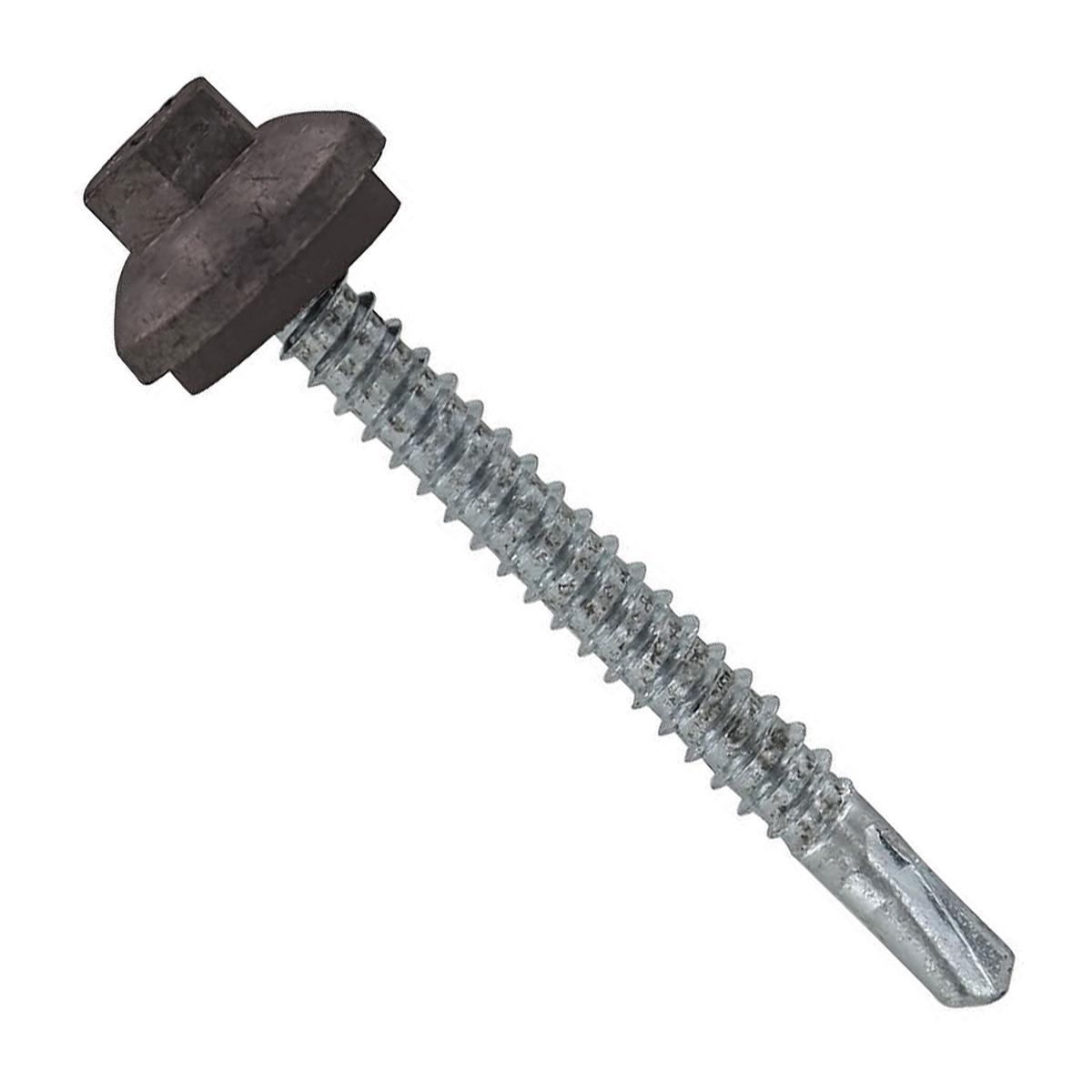 ST Fastening #12 x 2" ZXL Steelbinder Self-Drilling Metal Roofing Screw - Charcoal Gray, Pkg 250