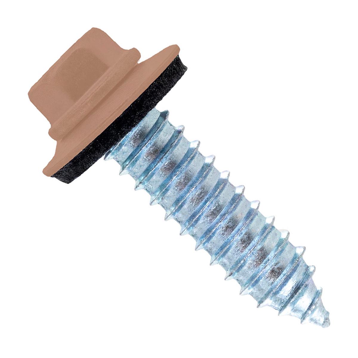 ST Fastening #17 x 1" Tapping Steelbinder Metal Roofing Screw - Copper - Pkg 250