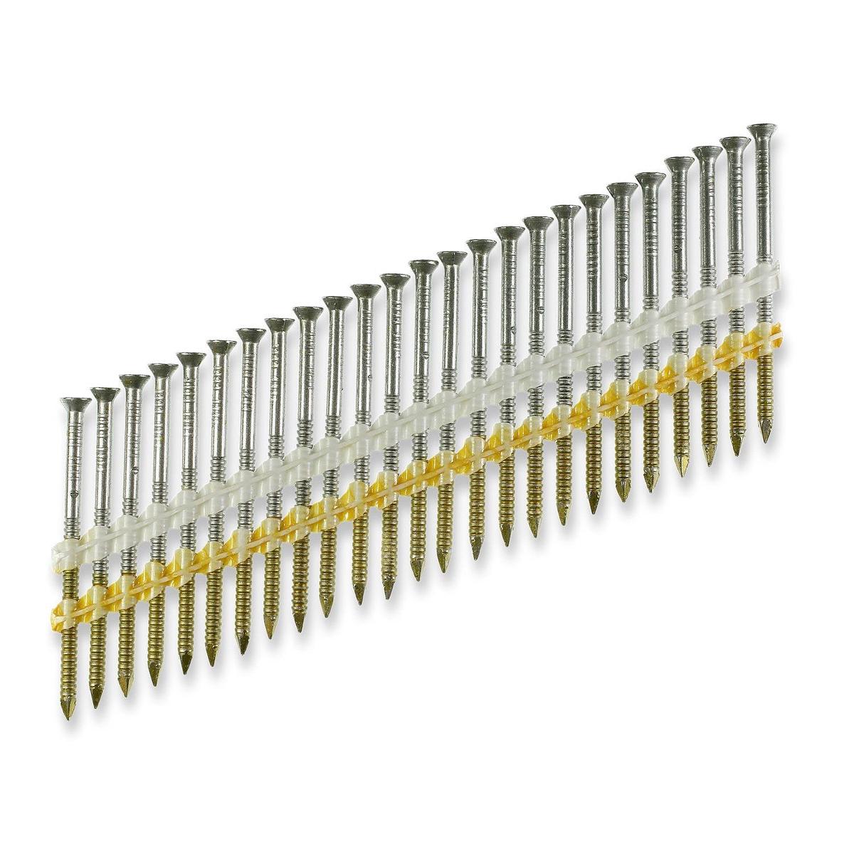 0.131 x 3-1/4" 20-22 Degree Casing Head, Ring-Shank Nail - Tan - 1000 pkg