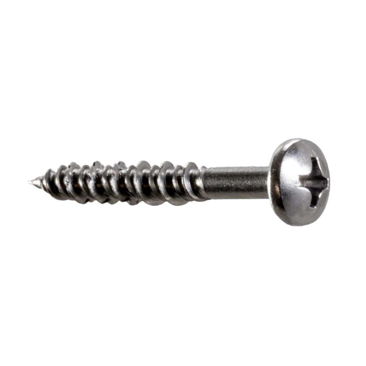 #8 x 1-1/2" Pan Head Marine Screw with Teeth - 316 Stainless Steel, Pkg 1000