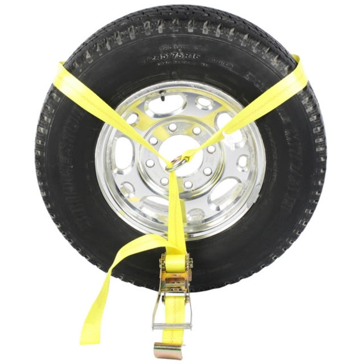 Side Mount Wheel Net with Ratchet and Flat Hook