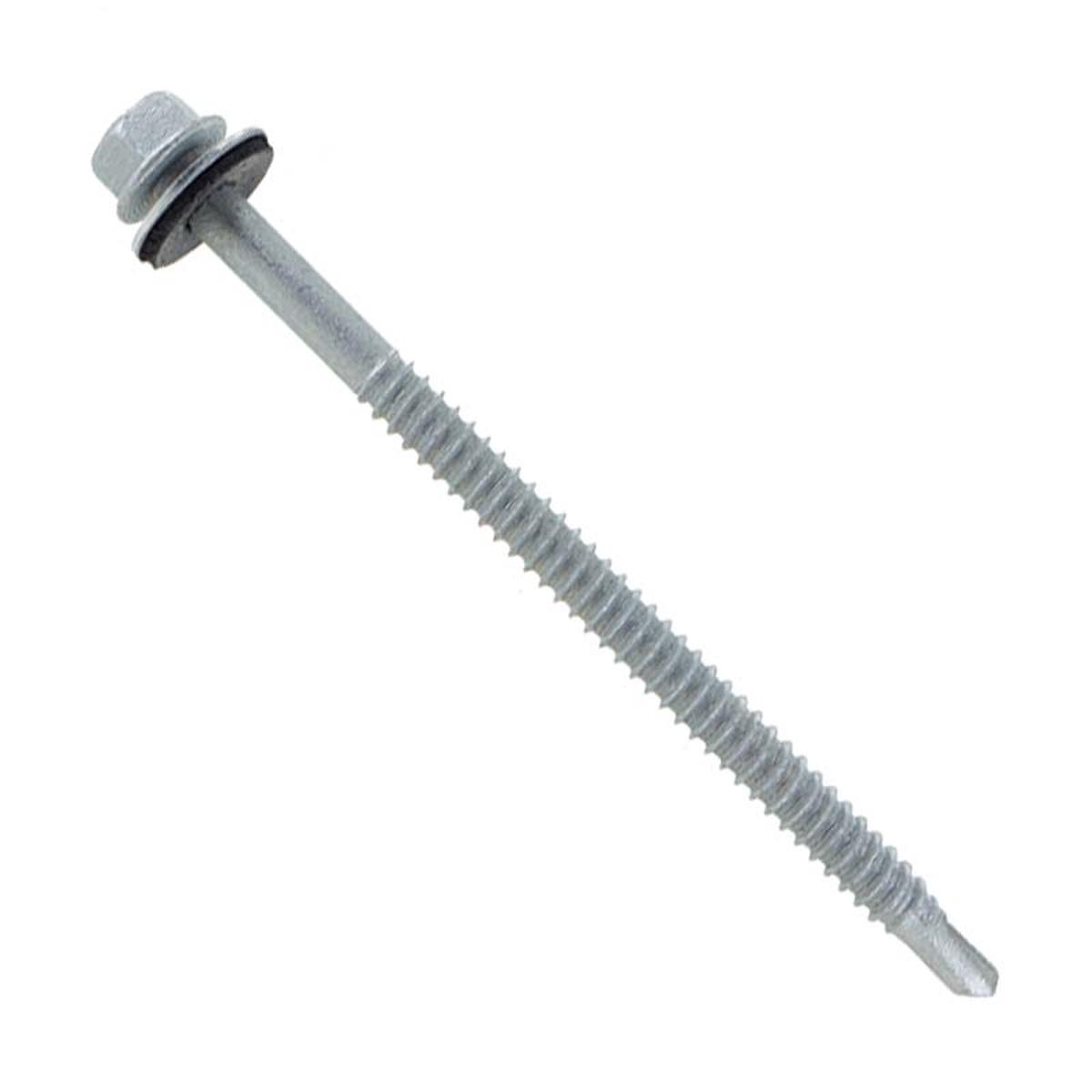 ST Fastening 1/4 x 4" Self-Drilling Steelbinder Metal Roofing Screw w/ Washer - Electro-Galvanized | Qty. 3,000 (Pallet)