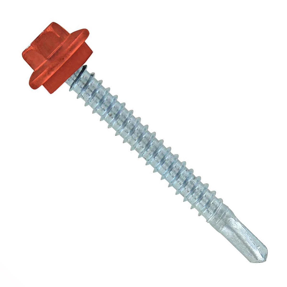 ST Fastening #12 x 2" Self-Drilling Maxx Steelbinder Metal Roofing Screw, Hex-Washer Head - Copper, Qty. 250