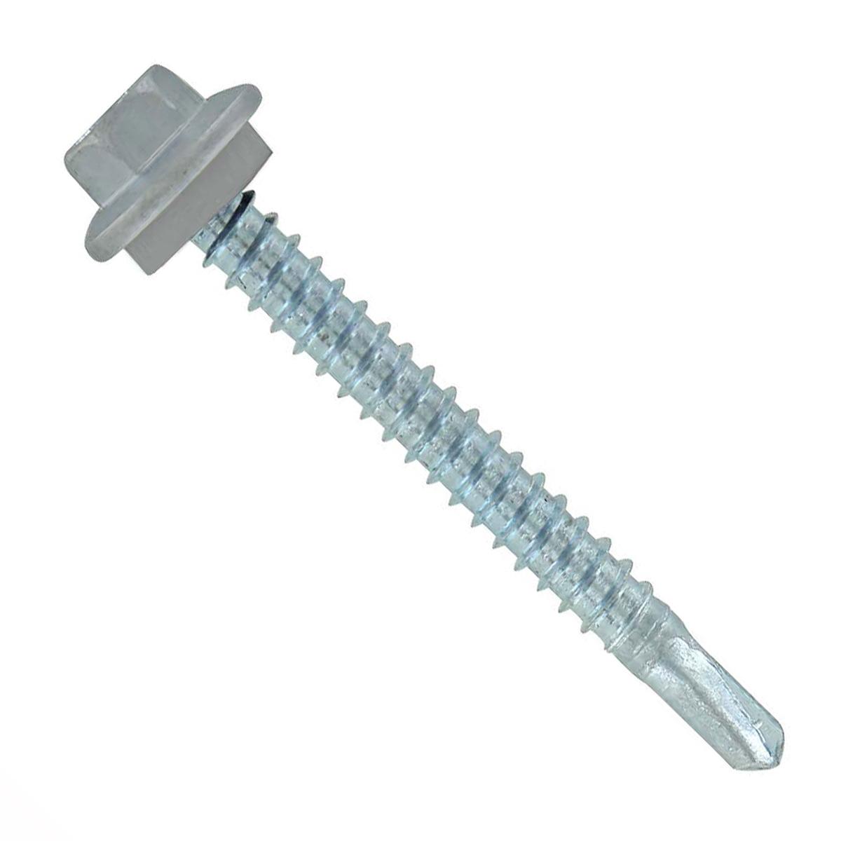 ST Fastening #12 x 2" Self-Drilling Maxx Steelbinder Metal Roofing Screw, Hex-Washer Head - Light Gray | Qty. 1,500 (Carton)