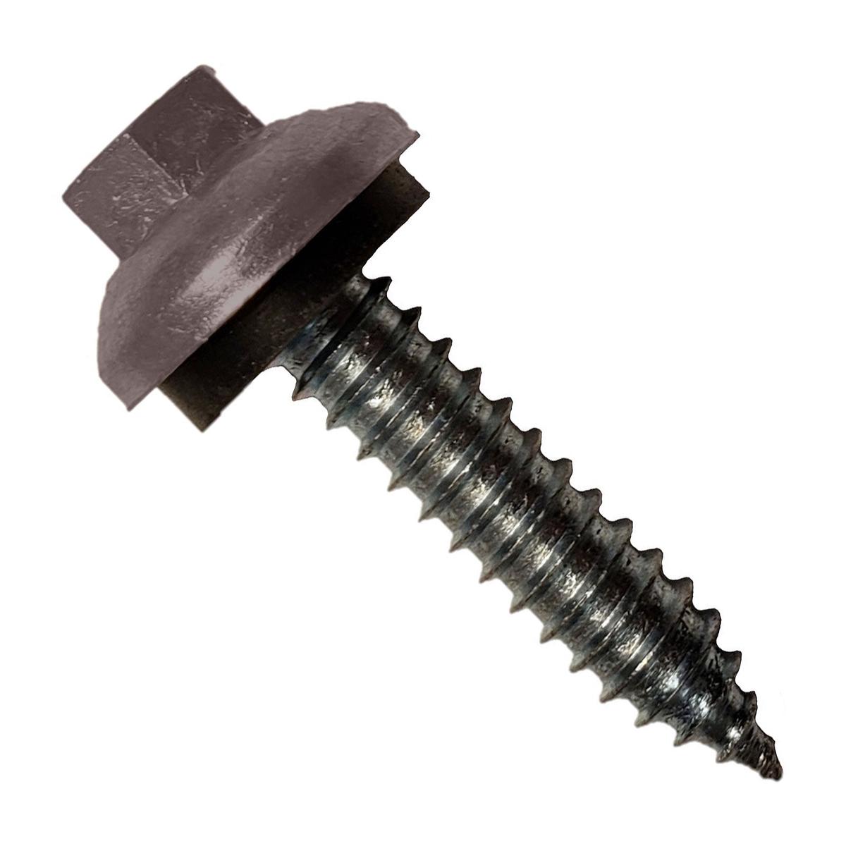 ST Fastening #14 x 1-1/4" Tapping ZXL Steelbinder Metal Roofing Screw, Hex-Washer Head - Charcoal Gray | Qty. 2,000 (Carton)