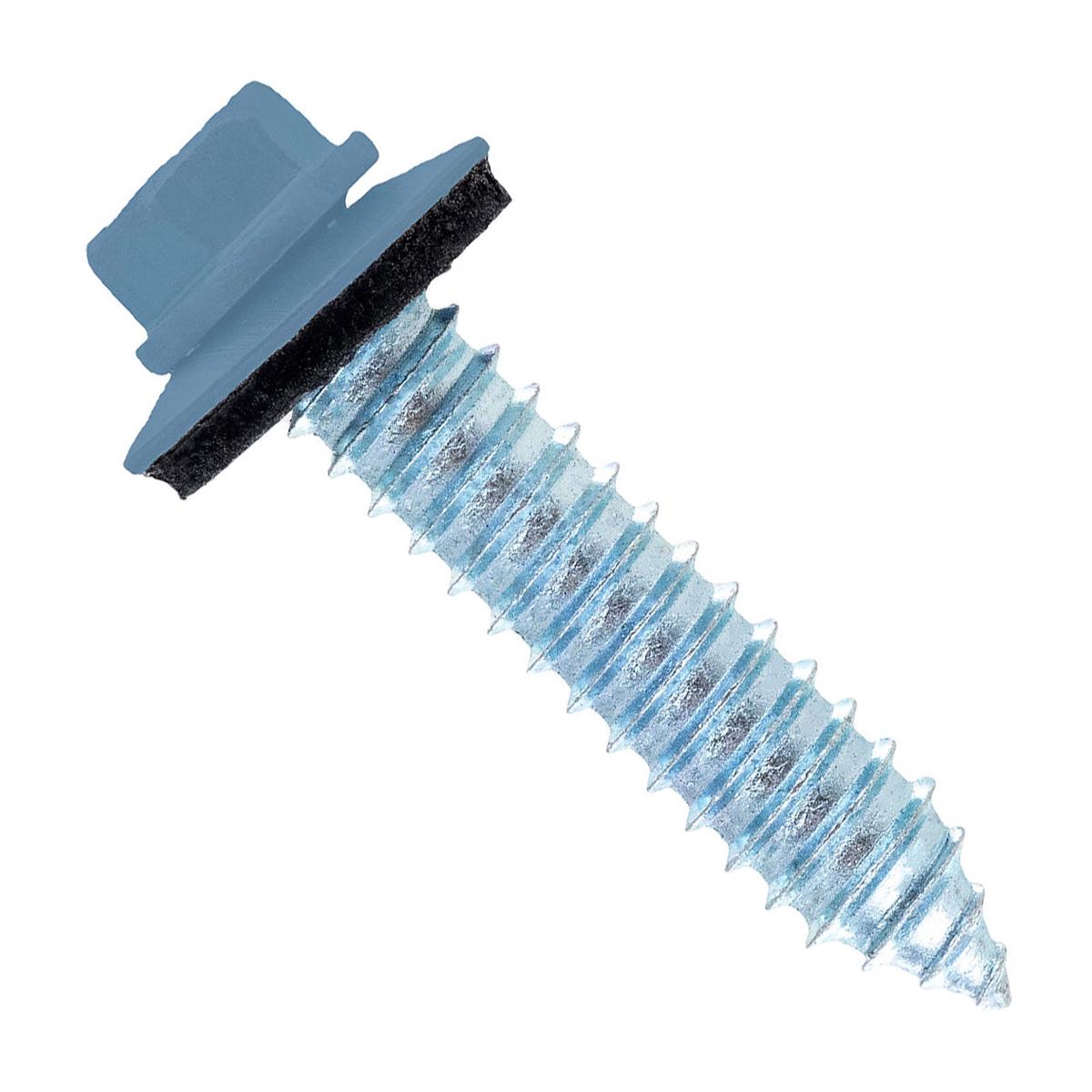 ST Fastening #17 x 1-1/4" Tapping Steelbinder Metal Roofing Screw, Hex-Washer Head - Hawaiian Blue | Qty. 96,000 (Pallet)