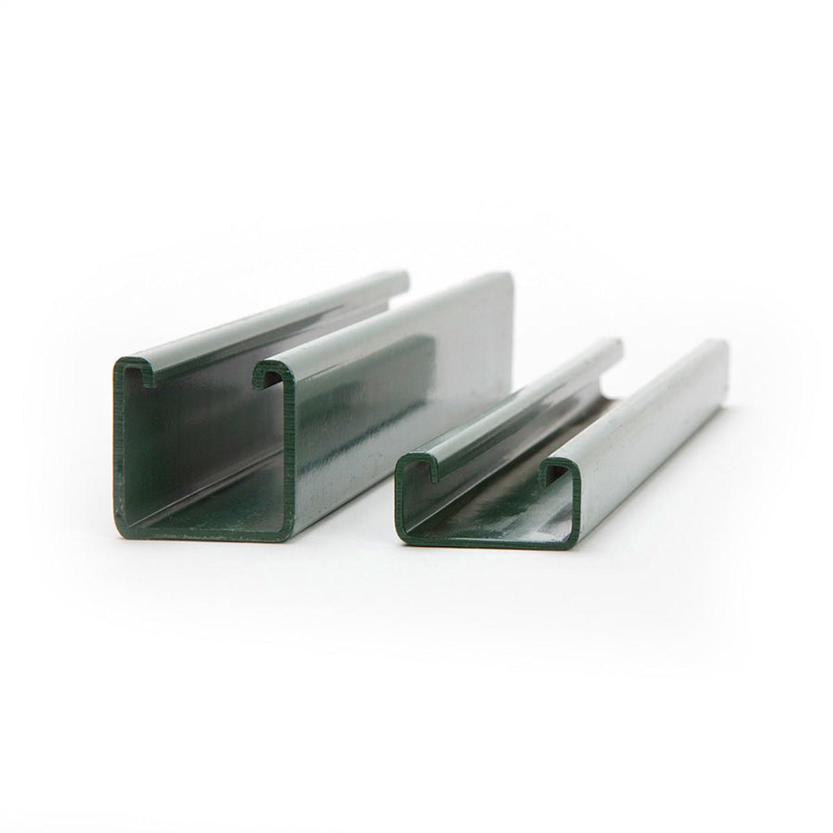 1-5/8" x 1" Strut Channel with Short Slots 10 ft. - Green Powder Coat/Paint