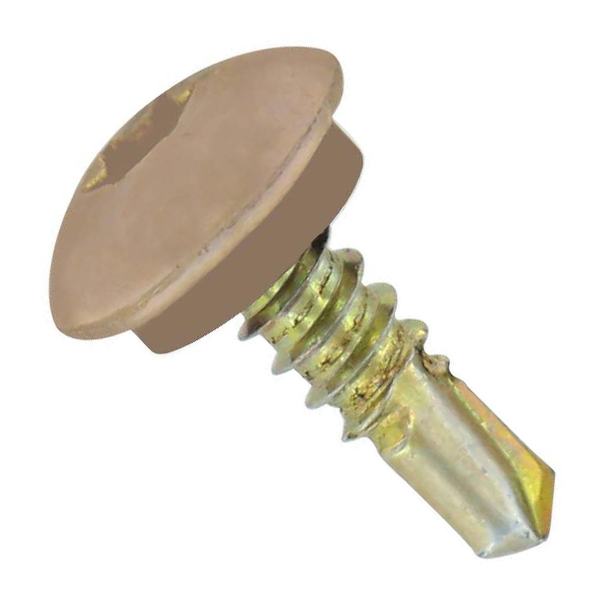 ST Fastening 1/4"-14 x 7/8" Eclipse Steelbinder Self-Drilling Metal Roofing Stitch Screw - Tan, Pkg 250