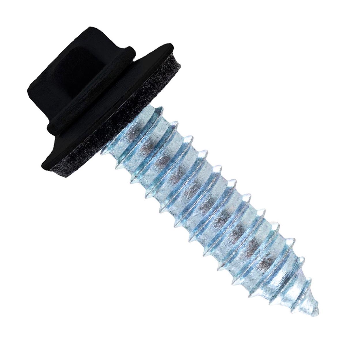 ST Fastening #17 x 1" Tapping Steelbinder Metal Roofing Screw, Hex-Washer Head - Black | Qty. 2,500 (Carton)