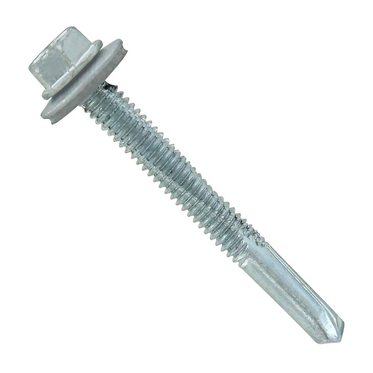 ST Fastening #12 x 2" Self-Drilling HG Steelbinder Metal Roofing Screw, Hex-Washer Head - Light Gray | Qty. 2,000 (Carton)