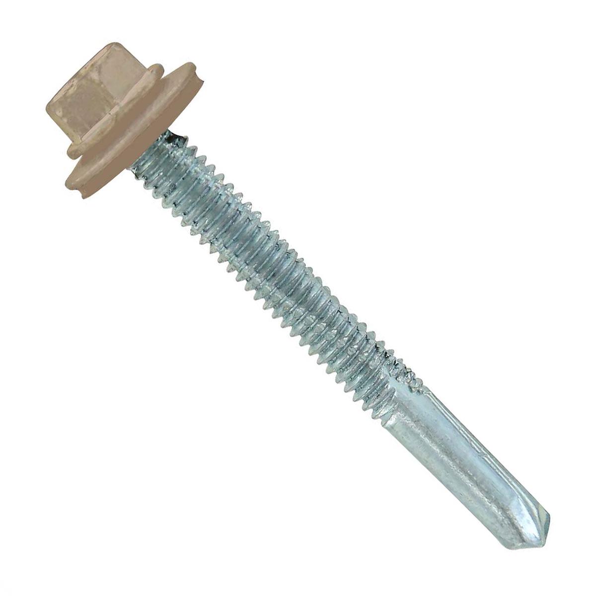 ST Fastening #12 x 2" Self-Drilling HG Steelbinder Metal Roofing Screw, Hex-Washer Head - Tan | Qty. 72,000 (Pallet)