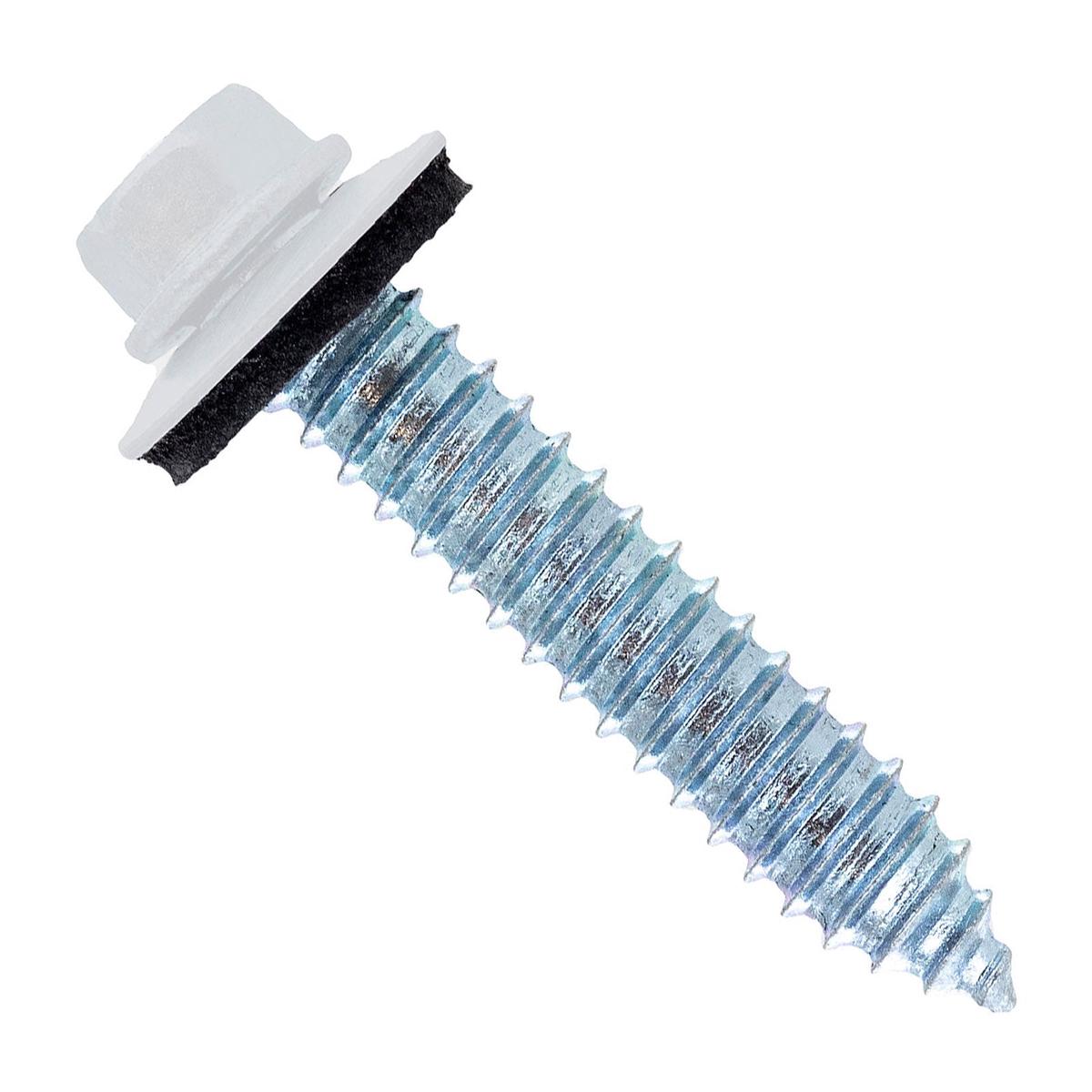 ST Fastening #17 x 1-1/2" Tapping Steelbinder Metal Roofing Screw, Hex-Washer Head - Polar White | Qty. 1,500 (Carton)
