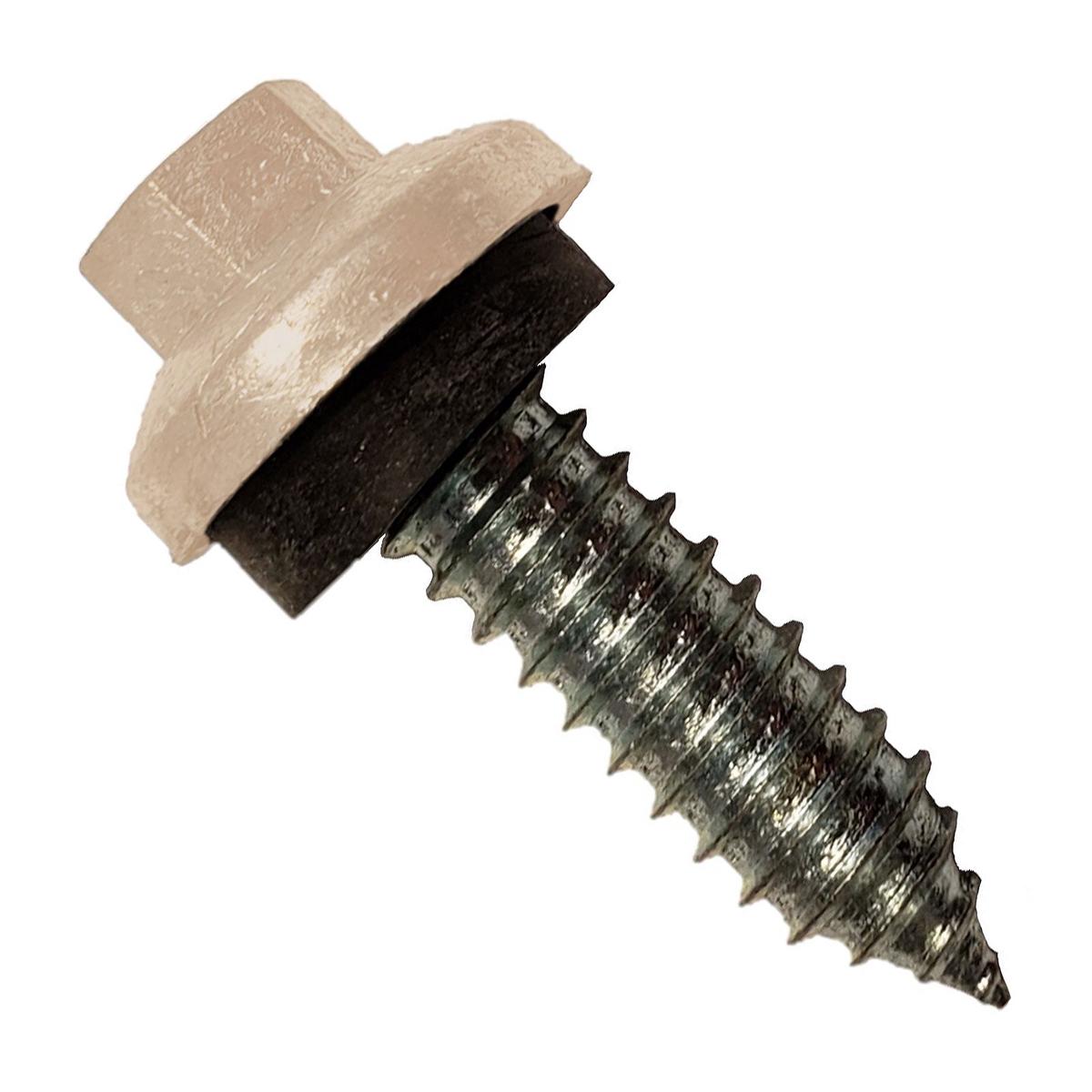 ST Fastening #17 x 1" Tapping ZXL Steelbinder Metal Roofing Stitch Screw, Hex-Washer Head - Tan | Qty. 120,000 (Pallet)