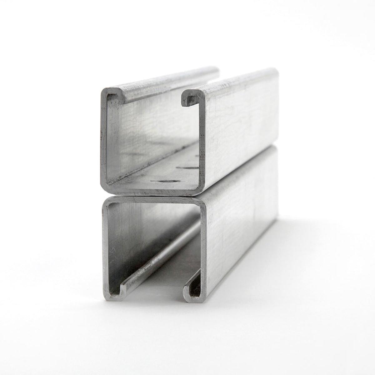 1-5/8" x 3-1/4" Back-to-Back Strut Channel with Short Slots 4 ft. - 304 Stainless Steel