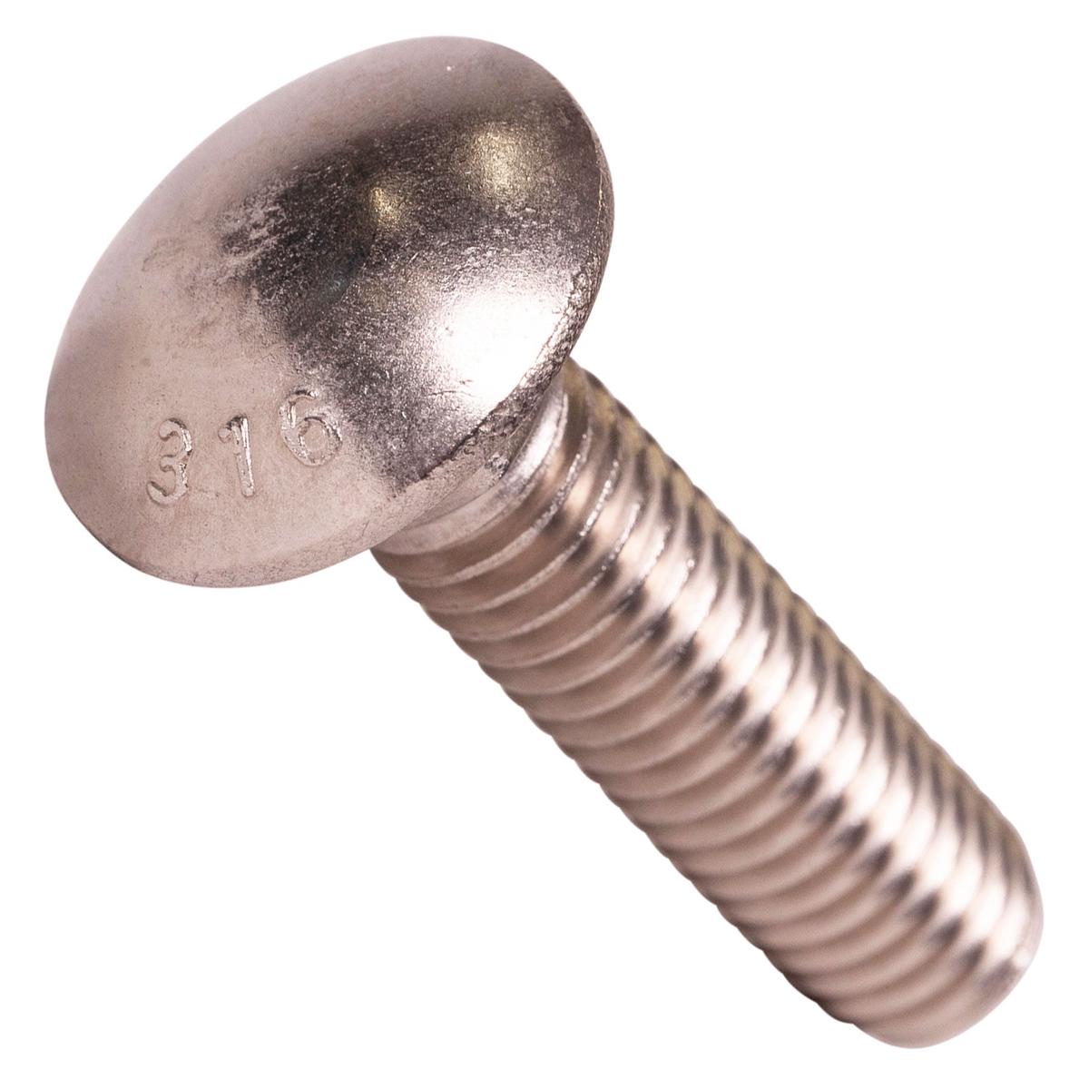 Conquest 3/8" x 1-1/2" Carriage Bolt - 316 Stainless Steel | Qty. 400 (Carton)