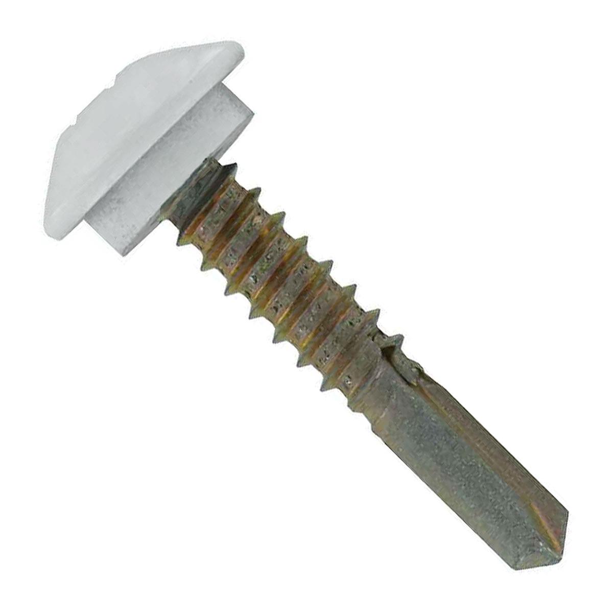 ST Fastening #12 x 1-1/4" Self-Drilling Eclipse Steelbinder Metal Roofing Screw, Hex-Washer Head - Alamo White | Qty. 2,500 (Carton)