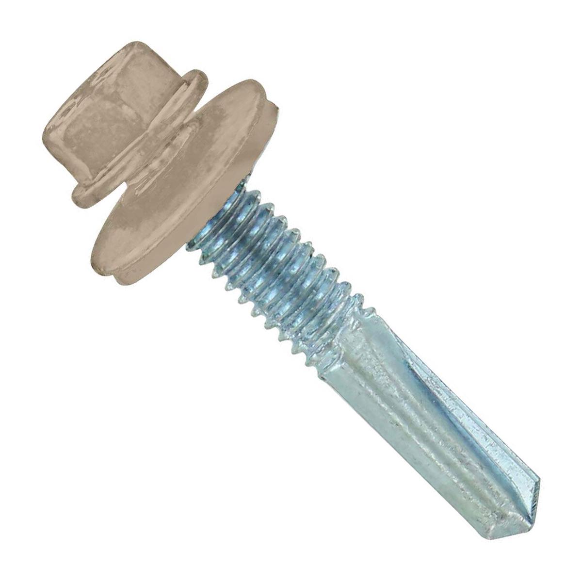 ST Fastening #12 x 1-1/4" Self-Drilling HG Steelbinder Metal Roofing Screw, Hex-Washer Head - Light Stone | Qty. 120,000 (Pallet)