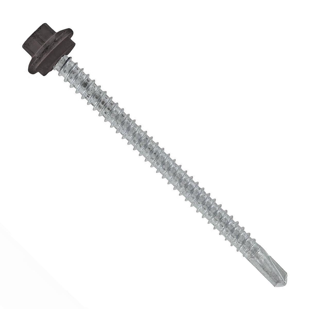 ST Fastening 12 x 3" Self-Drilling Maxx Steelbinder Metal Roofing Screw, Hex Washer Head - Charcoal Gray | Qty. 1,000 (Carton)