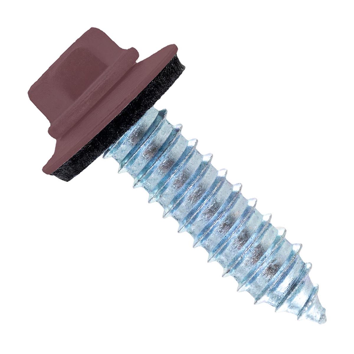 ST Fastening #17 x 1" Tapping Steelbinder Metal Roofing Screw - Burgundy - Pkg 250