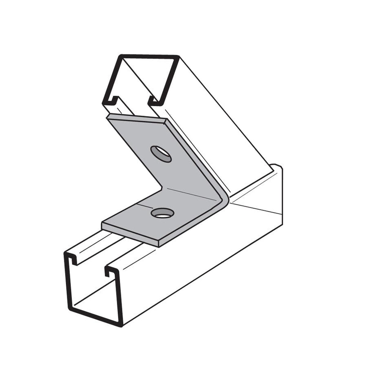 2-Hole 60 Degree Strut Angle - Electro-Galvanized
