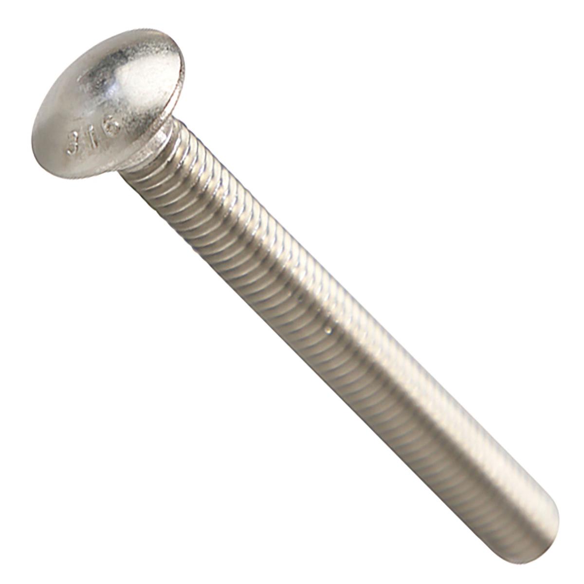 Conquest 3/8" x 3-1/2" Carriage Bolt - 316 Stainless Steel | Qty. 200 (Carton)
