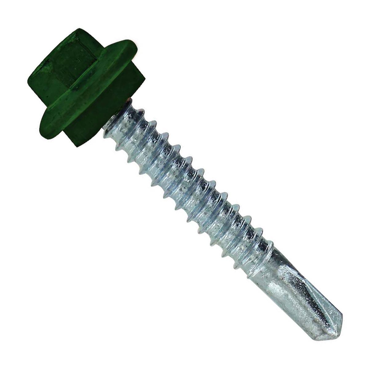 ST Fastening #12 X 1-1/2" Self-Drilling Maxx Steelbinder Metal Roofing Screw - Forest Green | Qty. 2,500 (Carton)