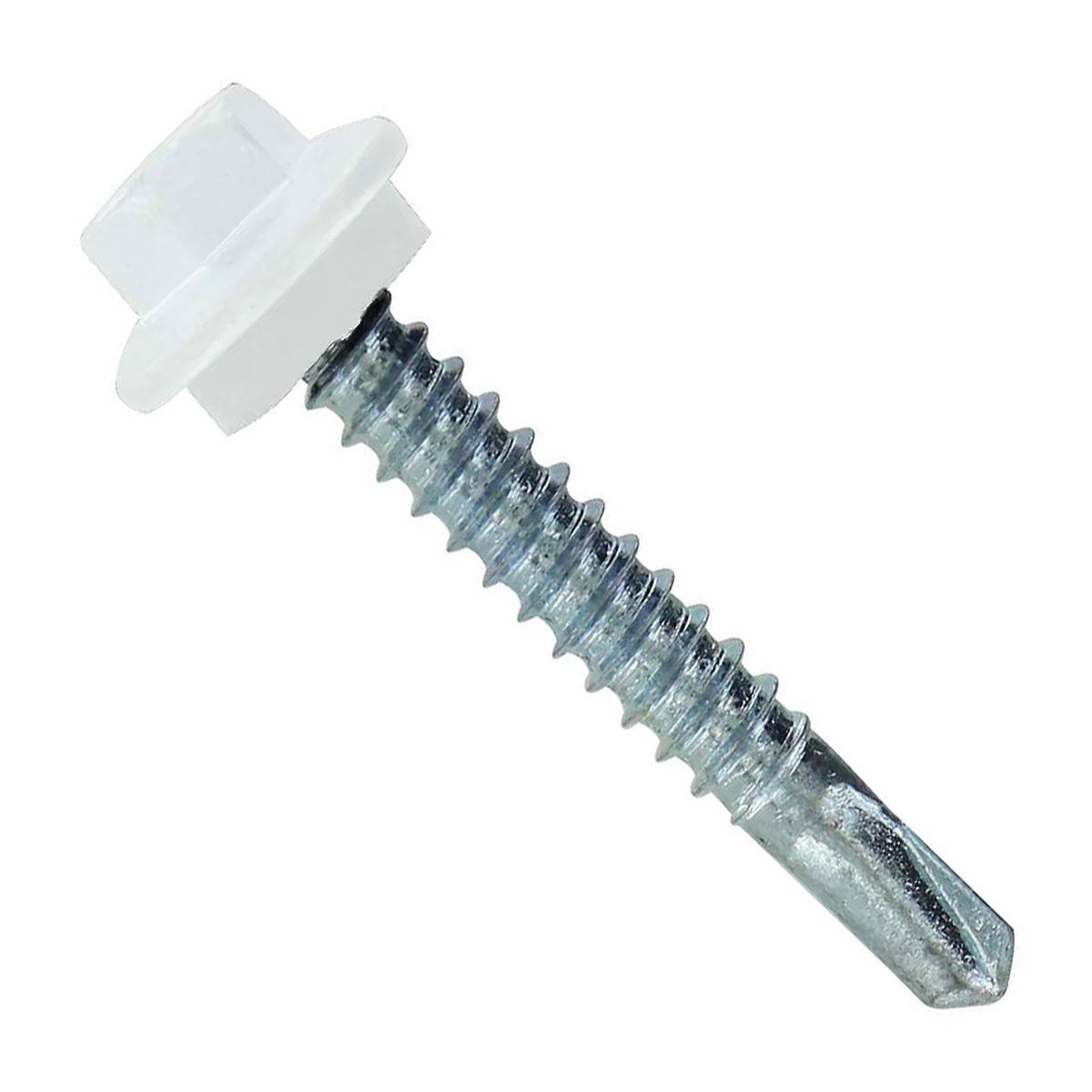 ST Fastening #12 X 1-1/2" Self-Drilling Maxx Steelbinder Metal Roofing Screw, Hex Washer Head - Bright White, Qty. 250