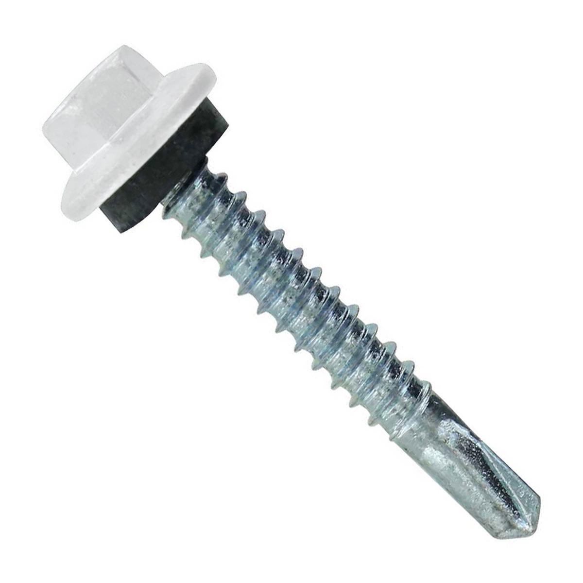 ST Fastening #12 X 1-1/2" Self-Drilling Maxx Steelbinder Metal Roofing Screw, Hex Washer Head - Polar White | Qty. 120,000 (Pallet)