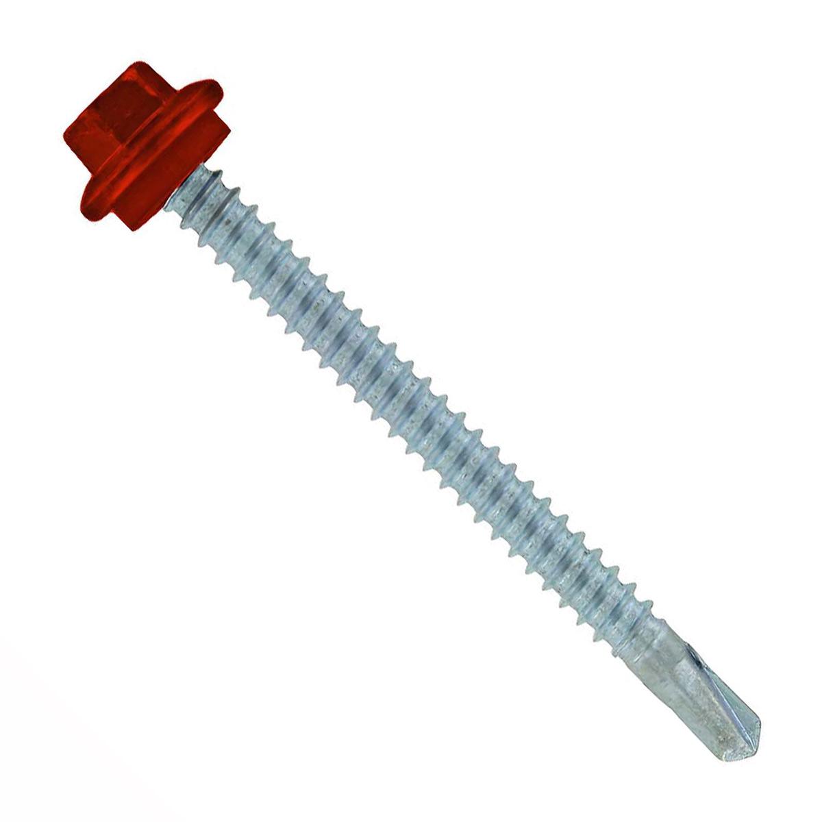 ST Fastening #12 x 2-1/2" Self-Drilling Maxx Steelbinder Metal Roofing Screw, Hex Washer Head - Rustic Red | Qty. 72,000 (Pallet)