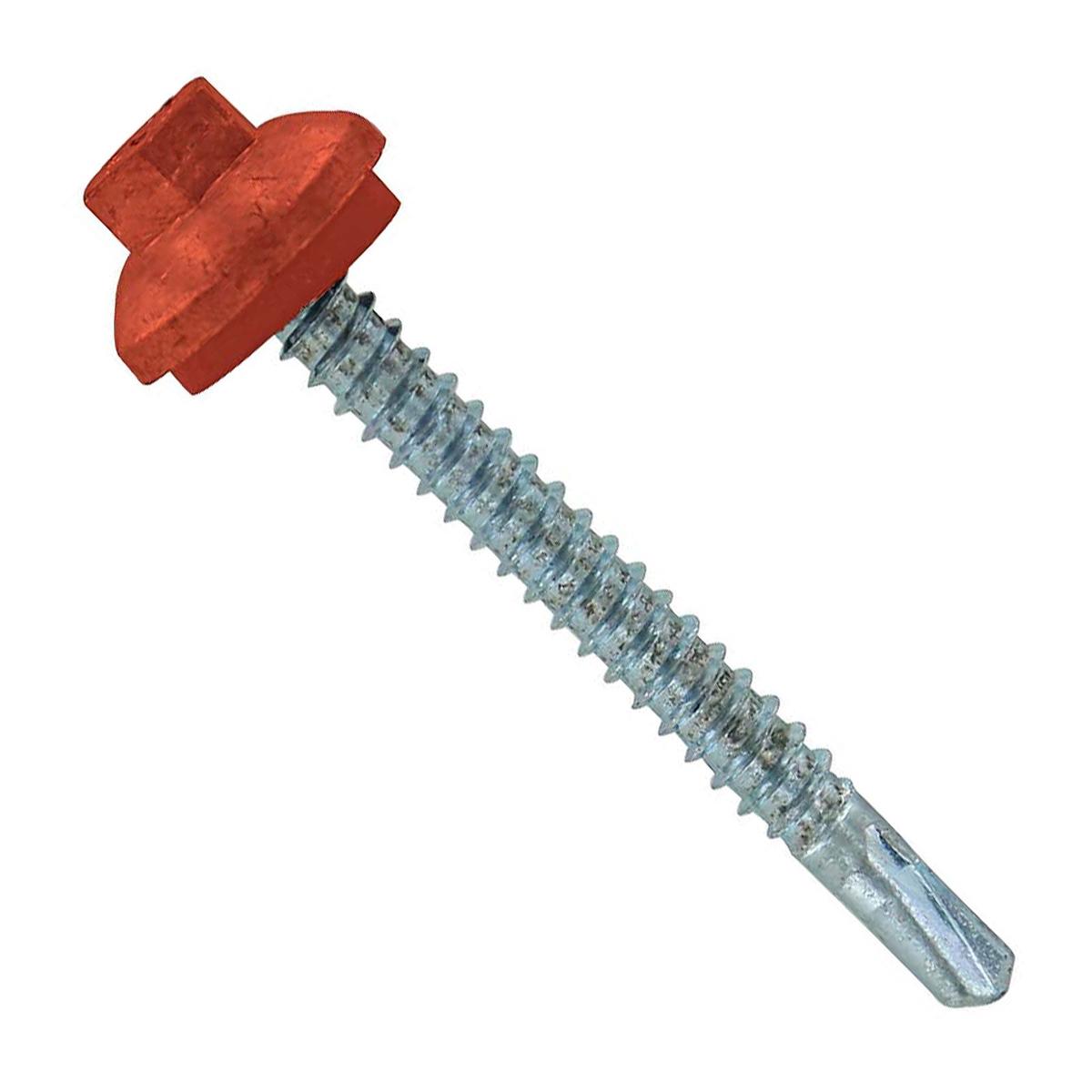 ST Fastening #12 x 2" Self-Drilling ZXL Steelbinder Metal Roofing Screw, Cupped Washer Head - Copper | Qty. 1,500 (Carton)