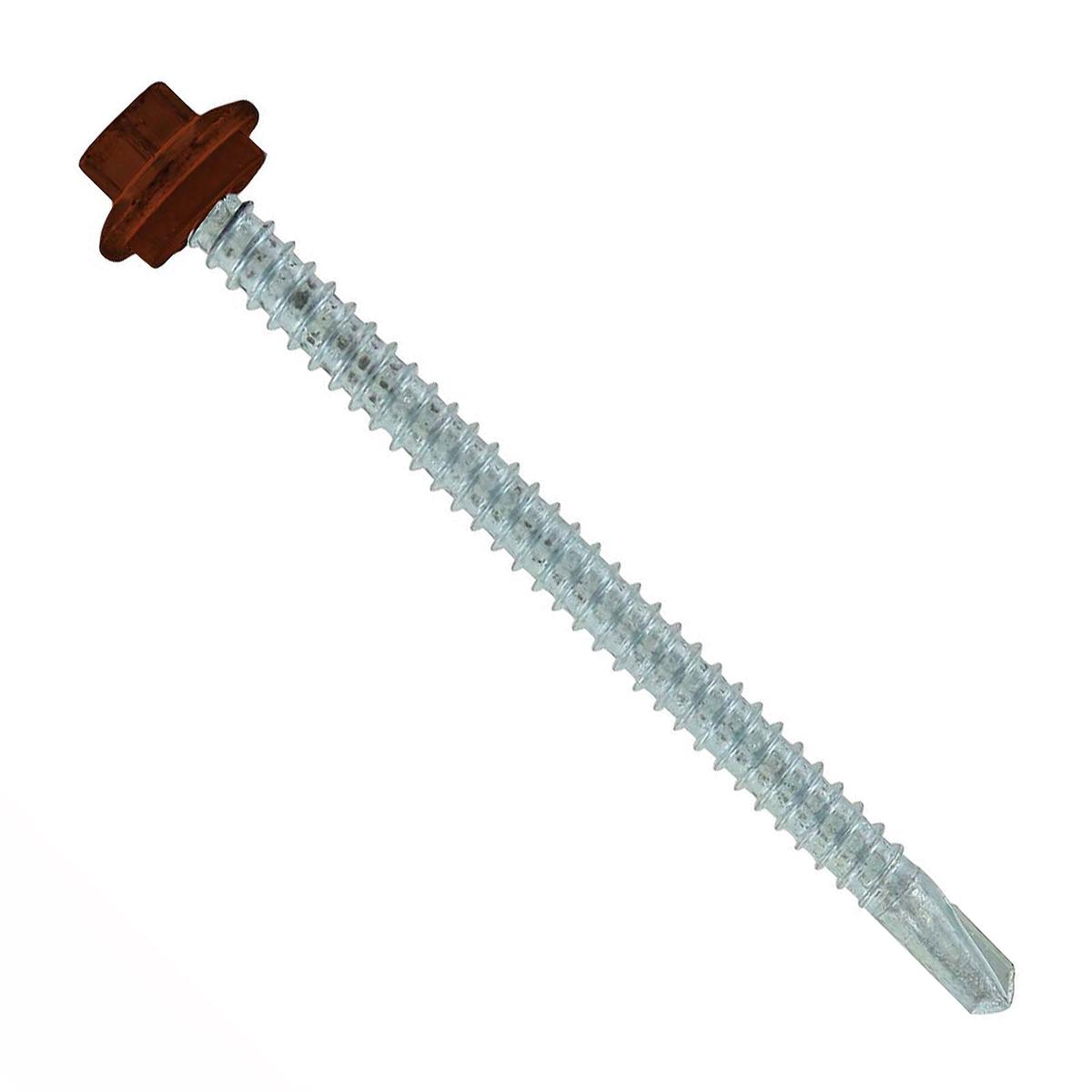 ST Fastening 12 x 3" Self-Drilling Maxx Steelbinder Metal Roofing Screw, Hex Washer Head - Brown | Qty. 48,000 (Pallet)