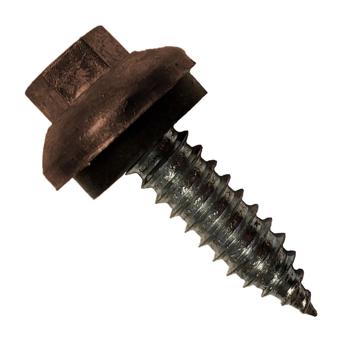ST Fastening #14 x 1" ZXL Tapping Steelbinder Metal Roofing Screw - Koko Brown - Pkg 250