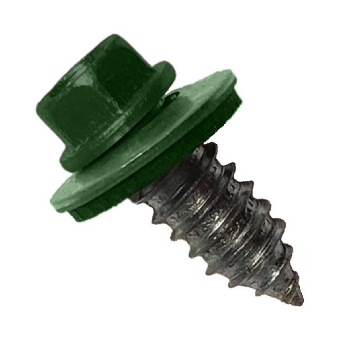 ST Fastening #17 x 3/4" Tapping Steelbinder Metal Roofing Screw, Hex Washer Head - Forest Green | Qty. 120,000 (Pallet)
